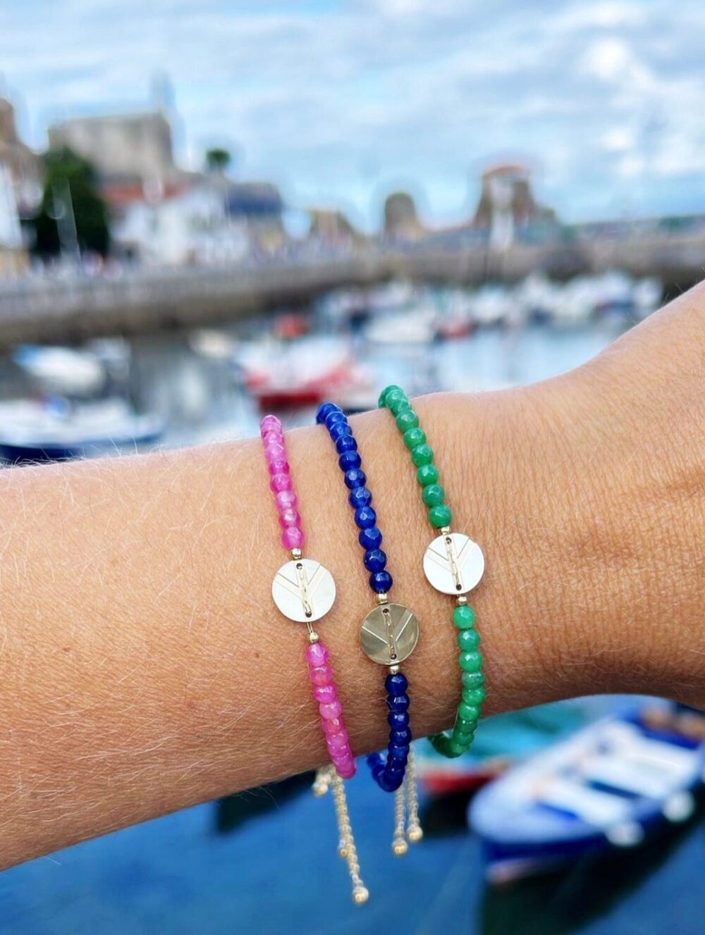 Pulsera acero cristal colores