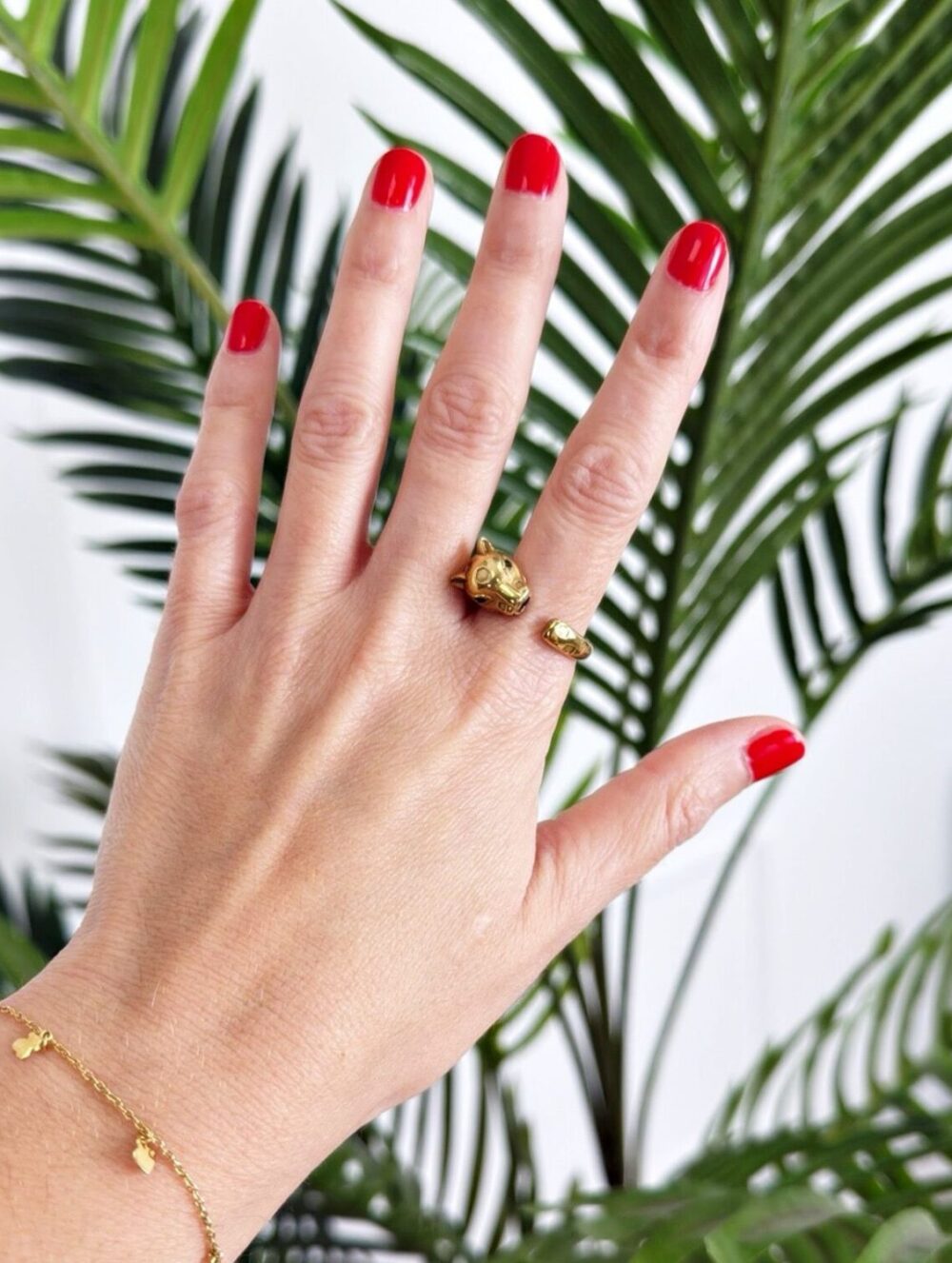 Anillo leopardo dorado