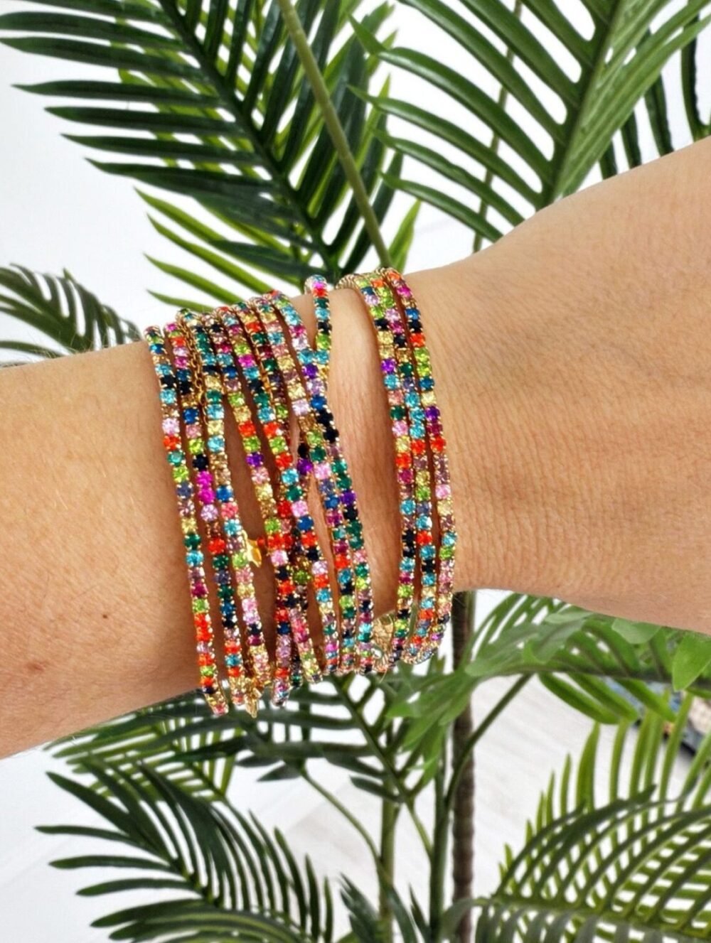 Pulseras strass multicolor