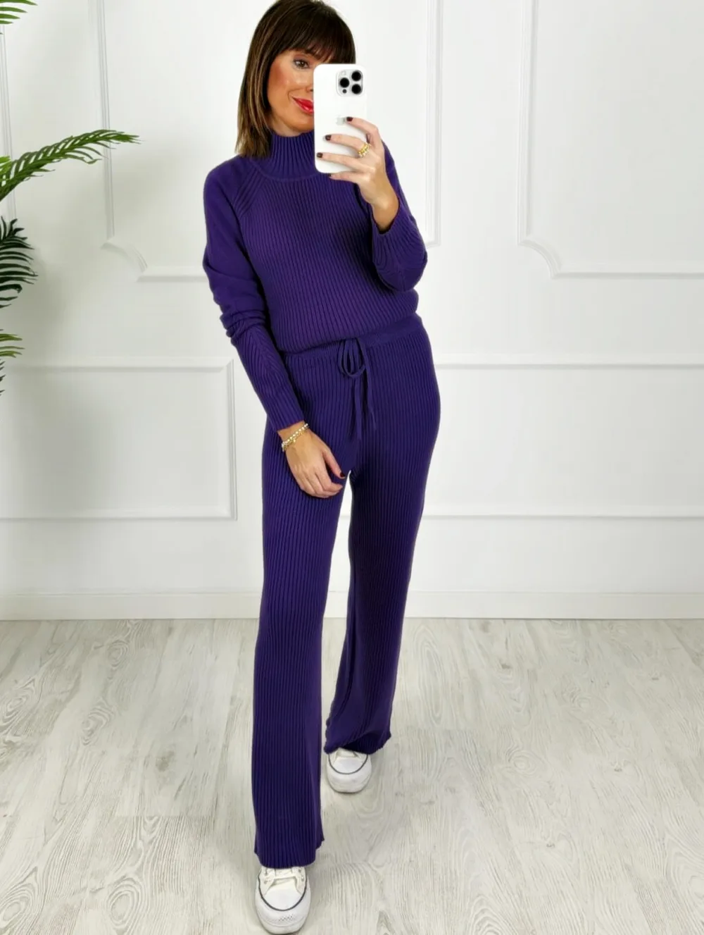 Conjunto canalé morado