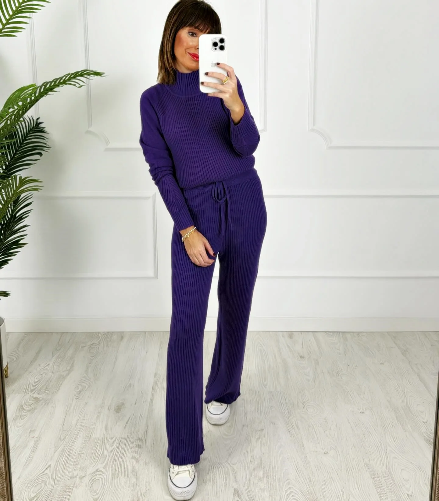 Conjunto canalé morado