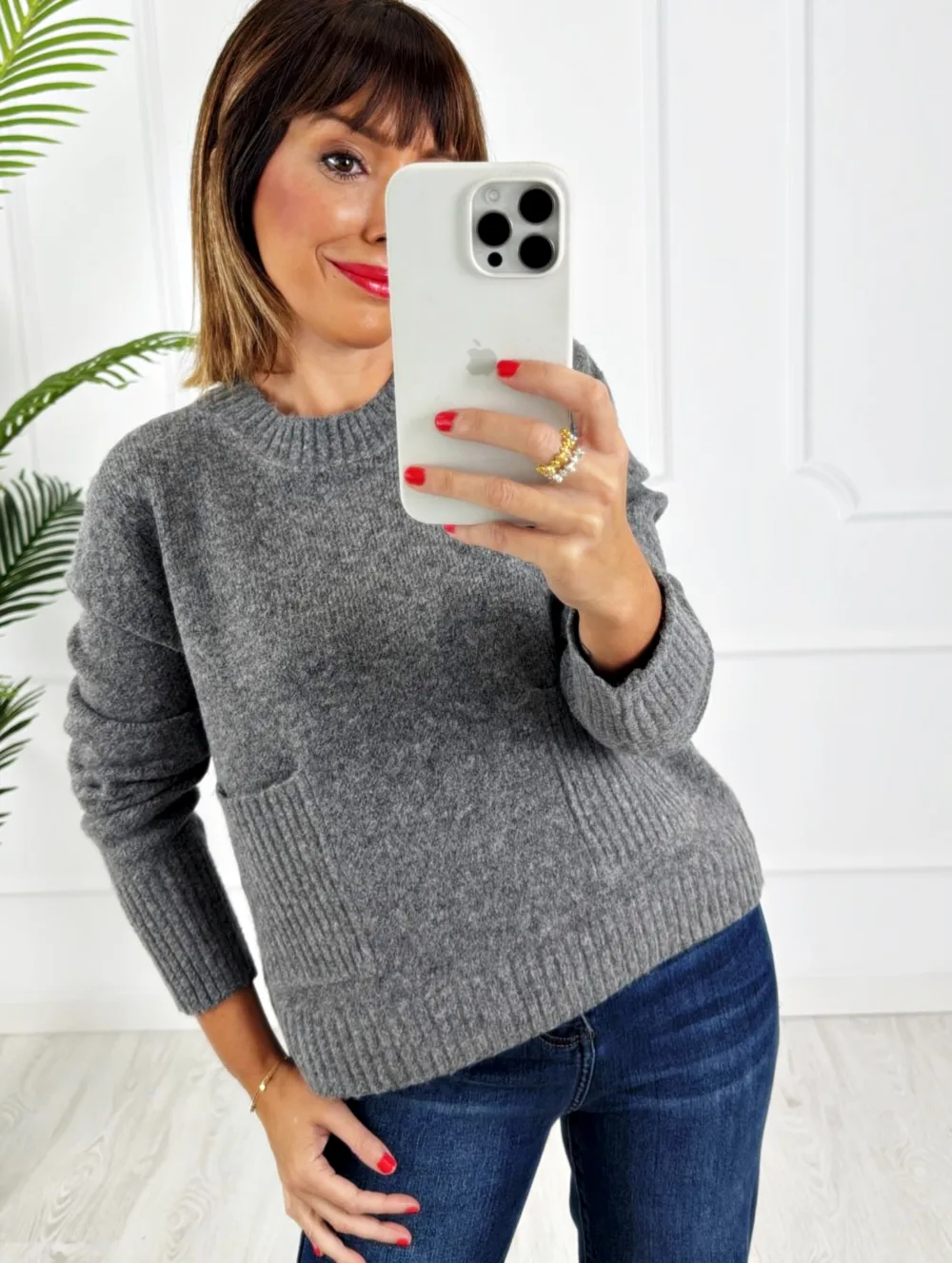 Jersey bolsillos gris