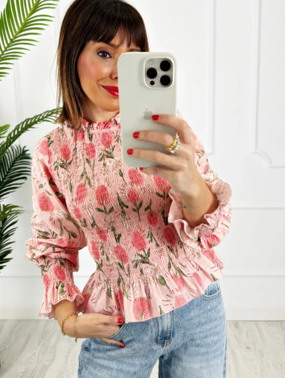 Blusa nido flores rosita