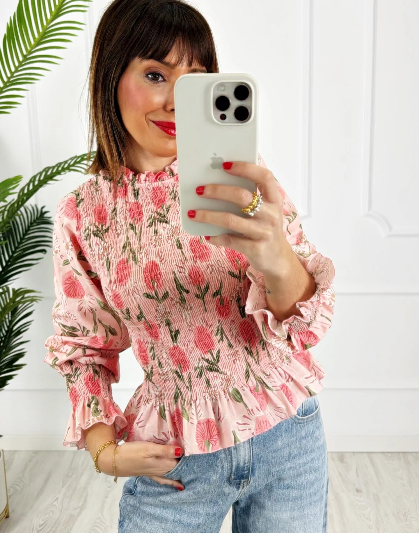 Blusa nido flores rosita