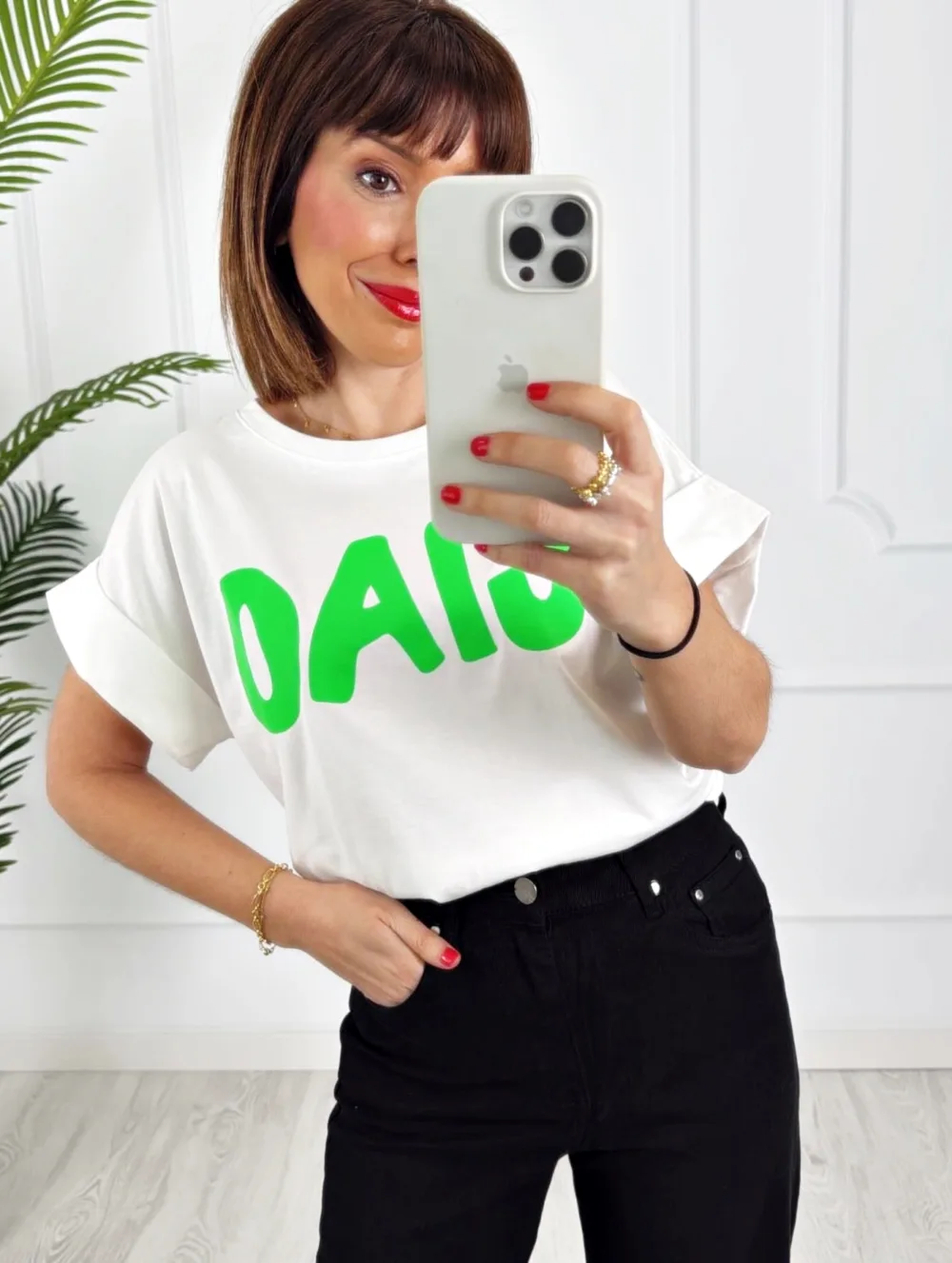 Camiseta Ciao verde flúor