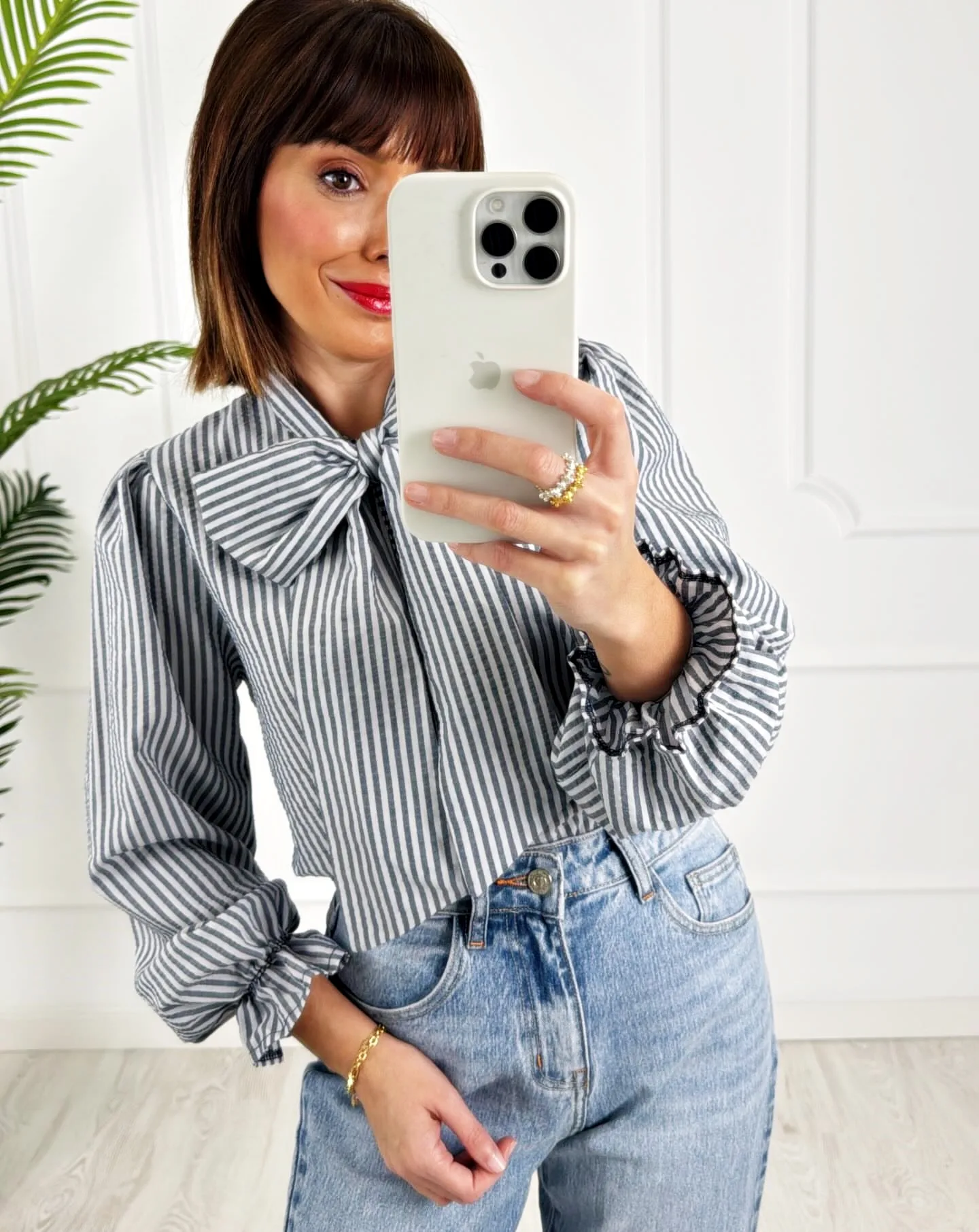 Camisa lazo rayas azul