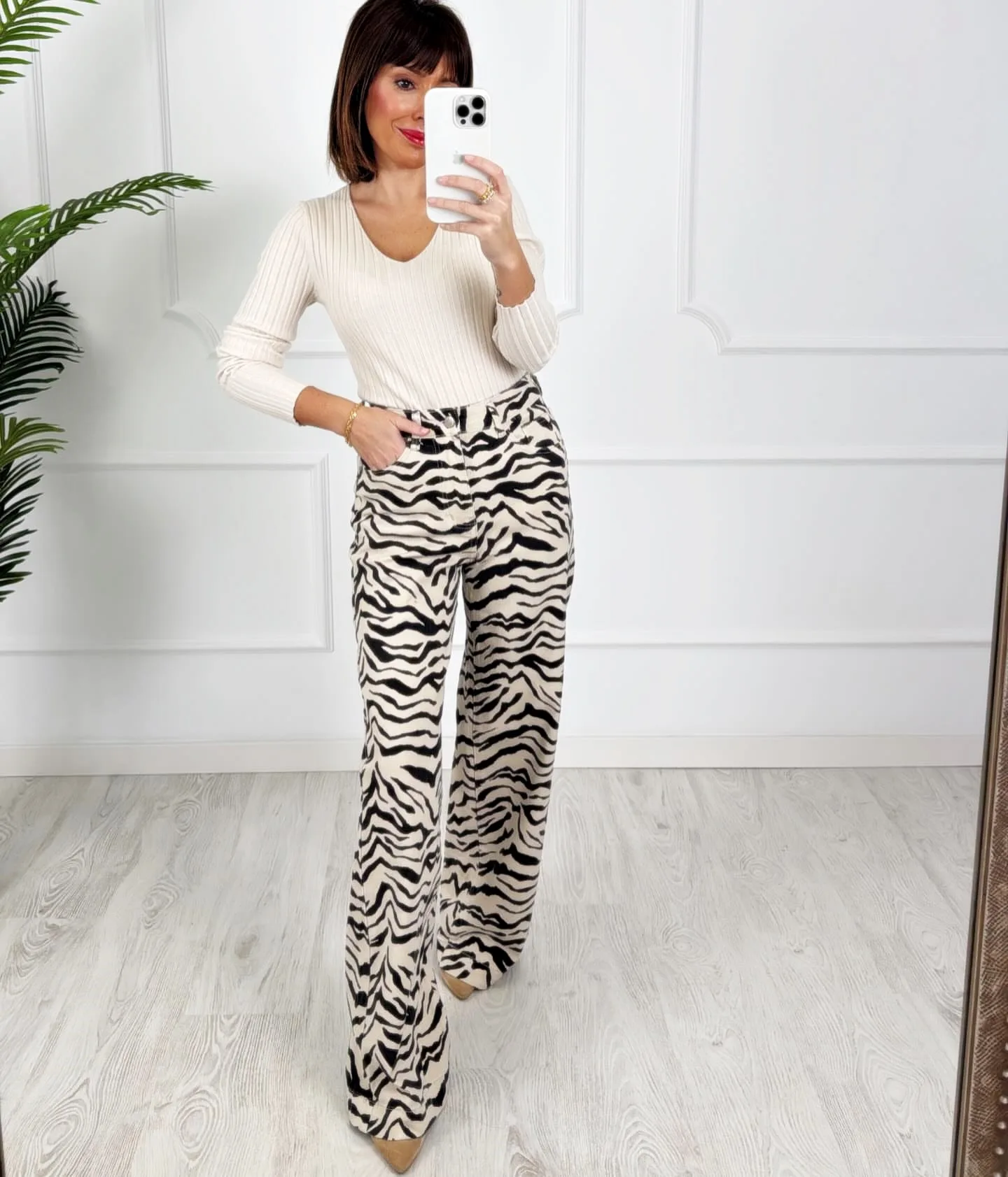 Pantalón wide leg cebra - Imagen 3