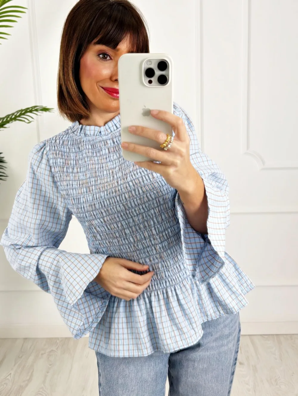 Camisa nido cuadros azul