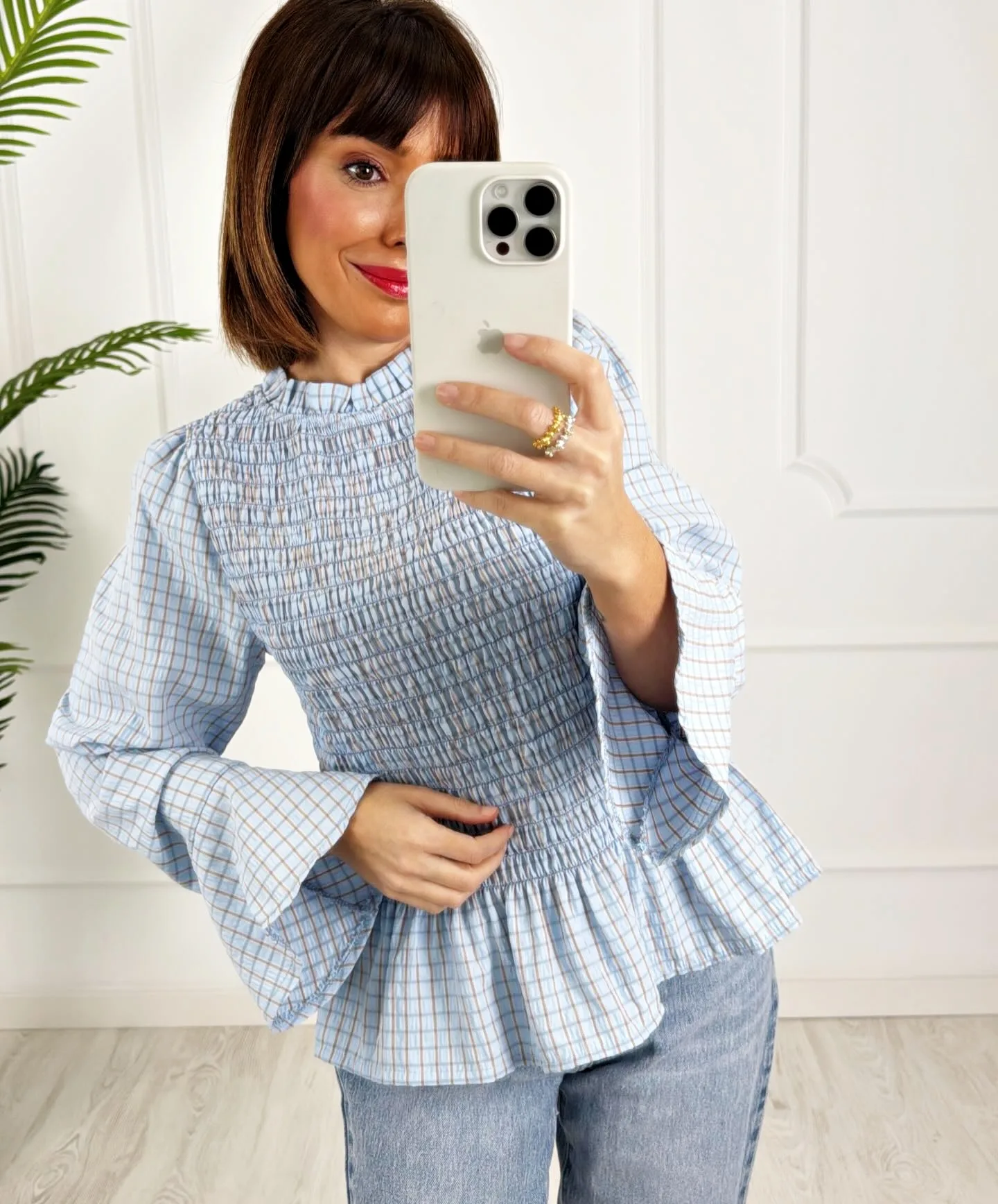 Camisa nido cuadros azul