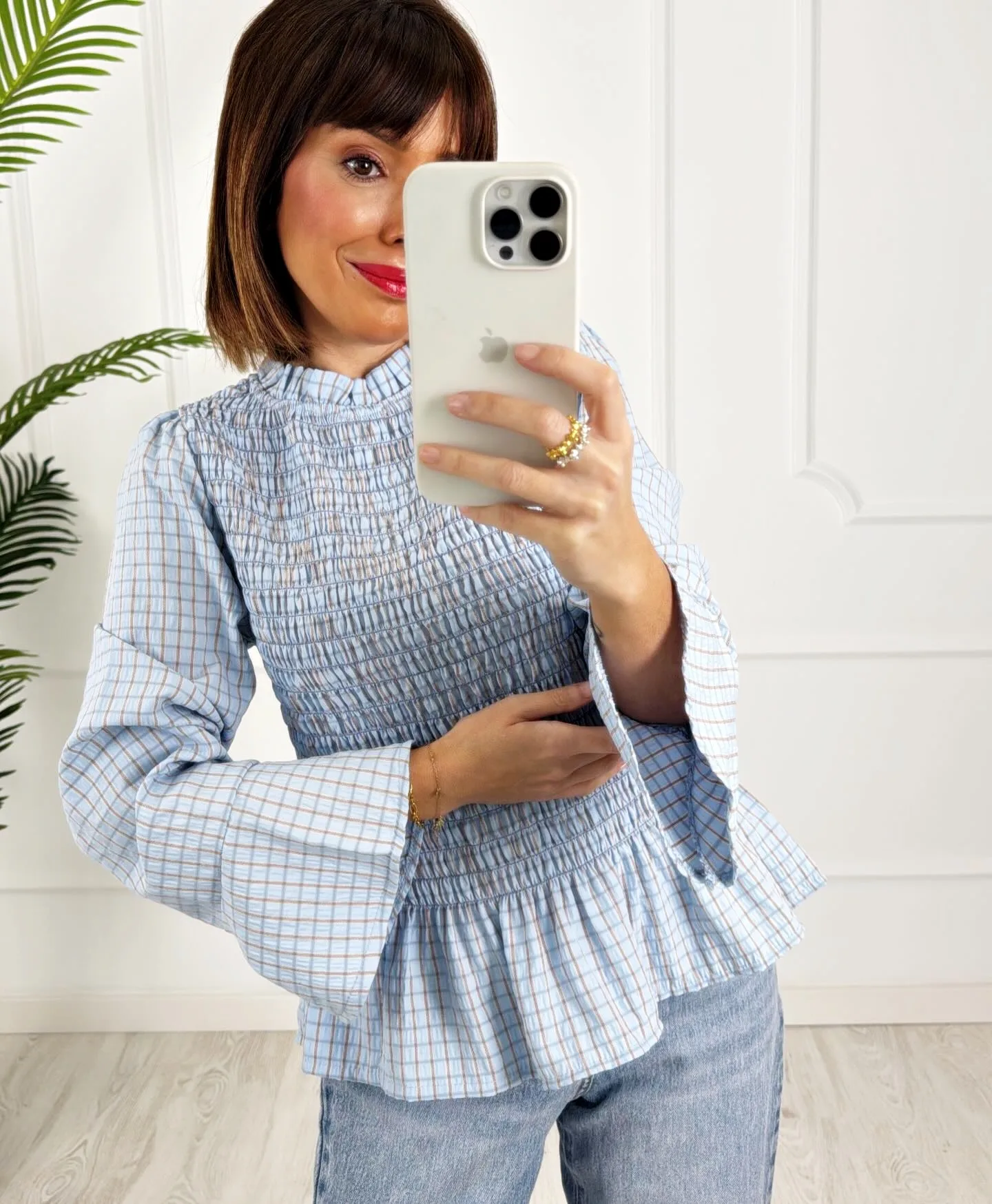Camisa nido cuadros azul - Imagen 2