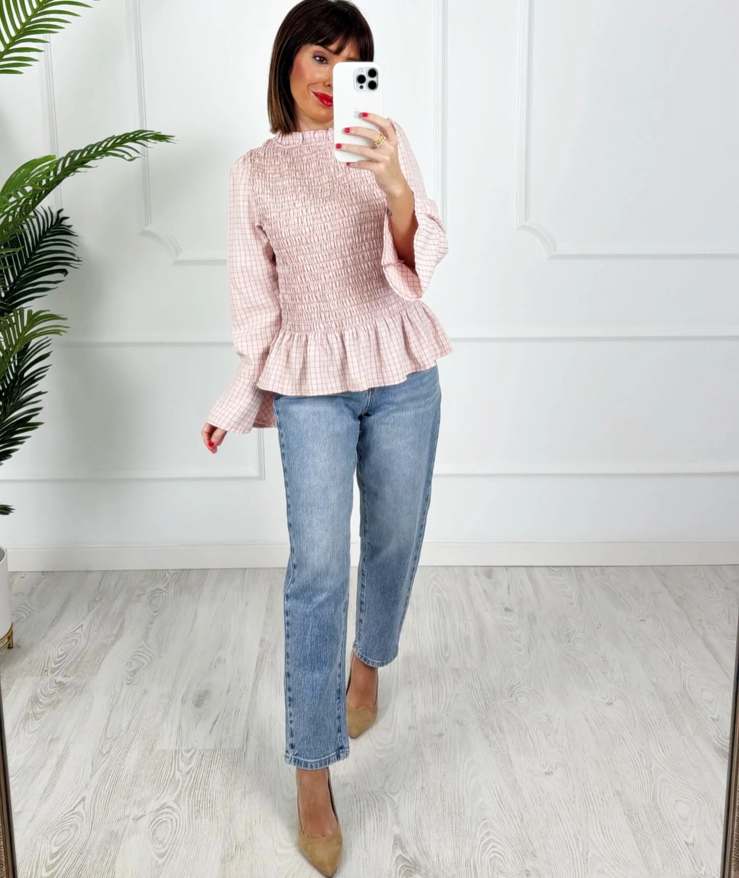 Camisa nido cuadros rosa - Imagen 2