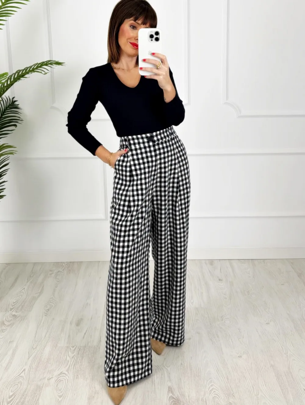 Pantalón vichy marino