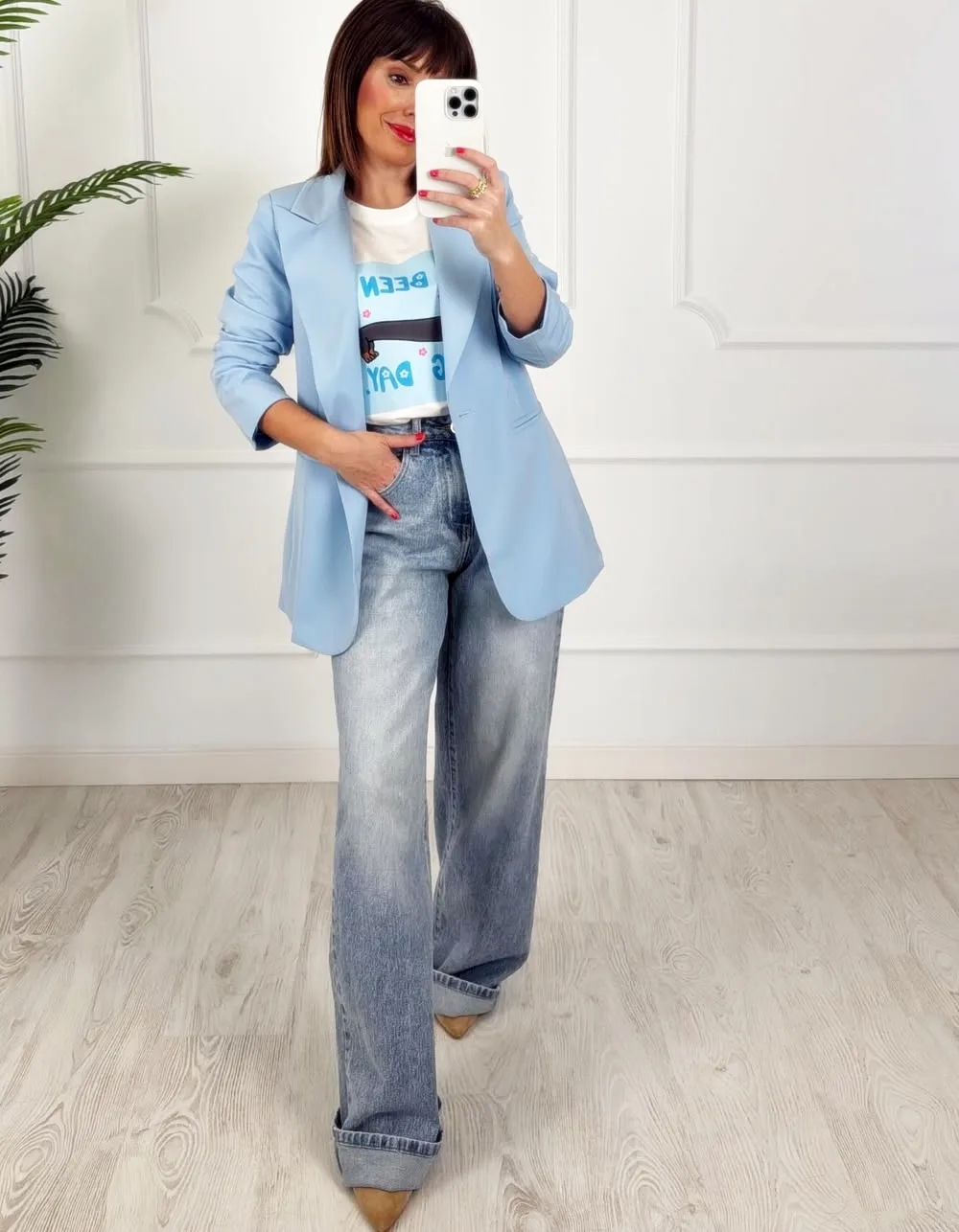 Blazer botón azul