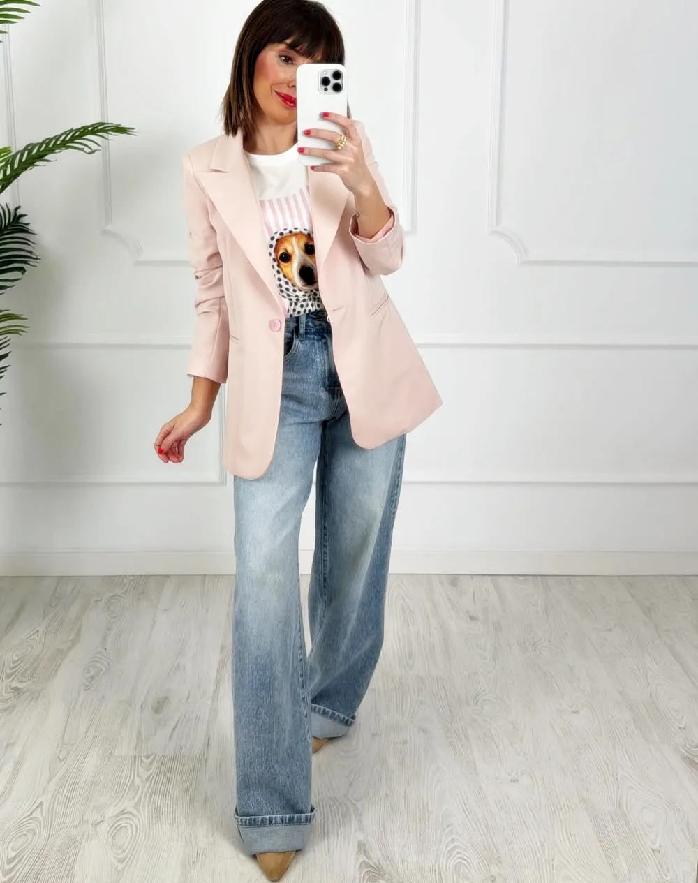 Blazer botón rosa