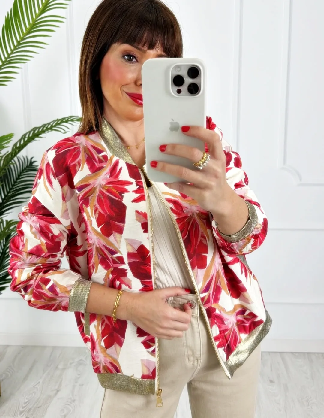 Bomber hojas roja - Imagen 2