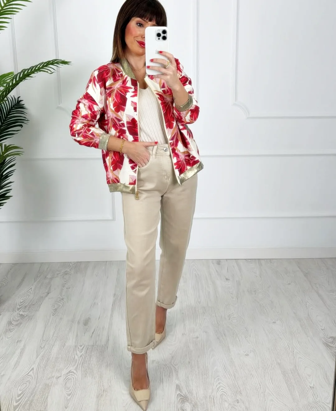 Bomber hojas roja - Imagen 3