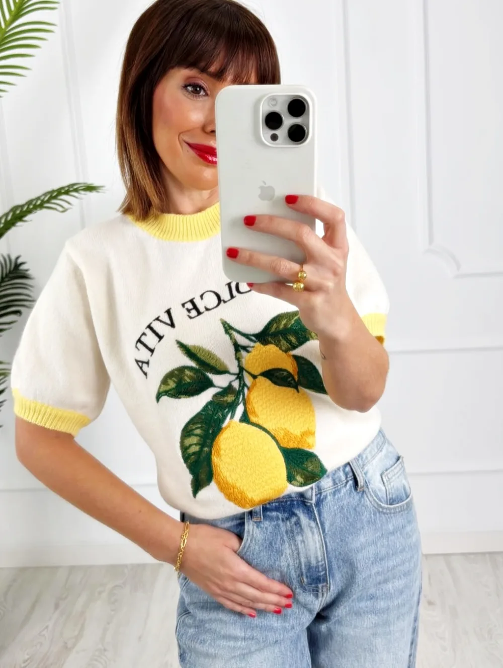 Jersey limones bordados