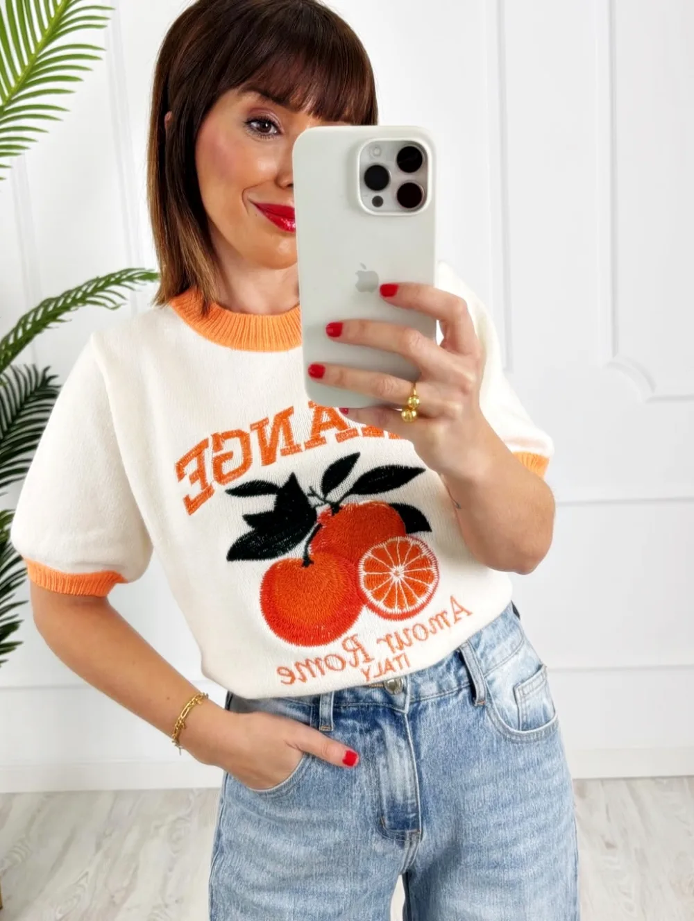 Jersey naranjas bordadas