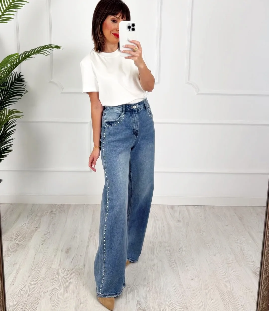 Pantalón tachas denim - Imagen 2
