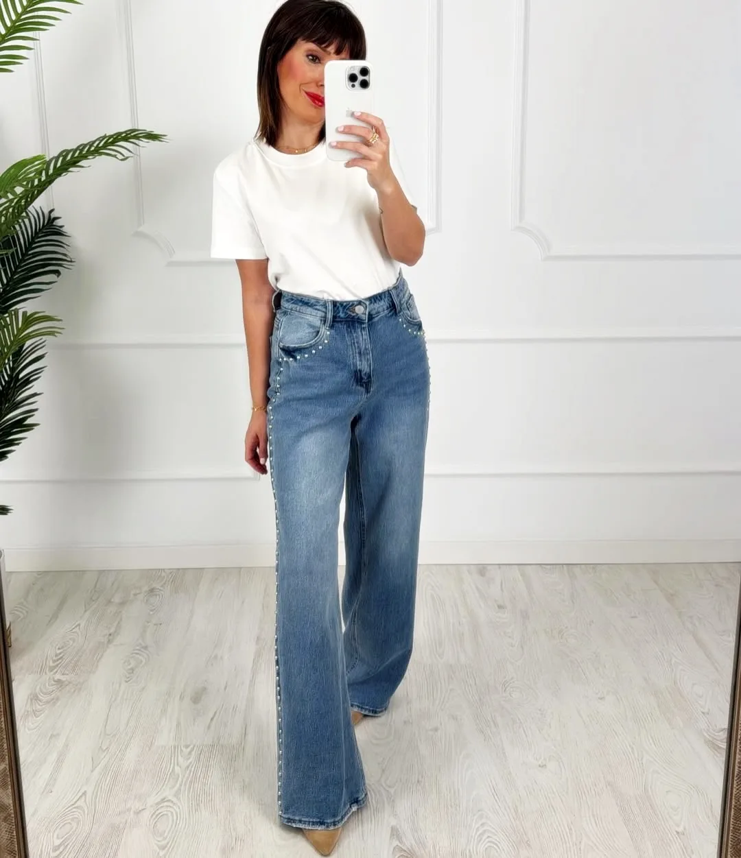Pantalón tachas denim - Imagen 3