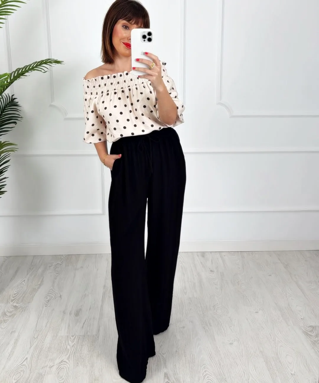 Blusa lunares beige - Imagen 5