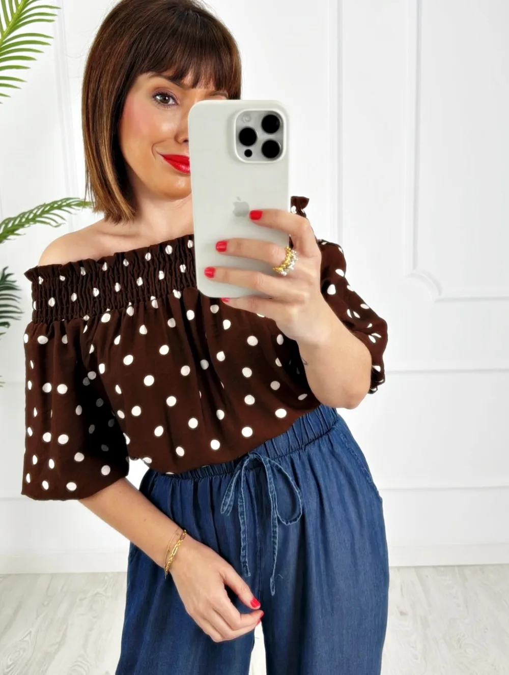 Blusa lunares chocolate