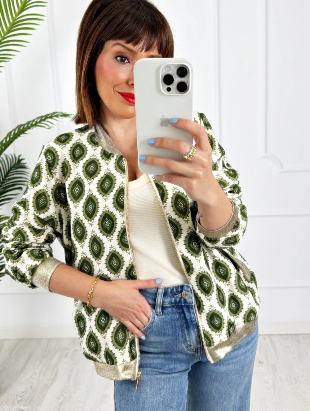 Bomber dibujos verde