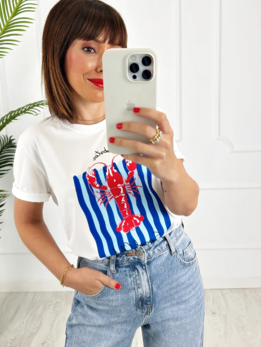 Camiseta langosta azules