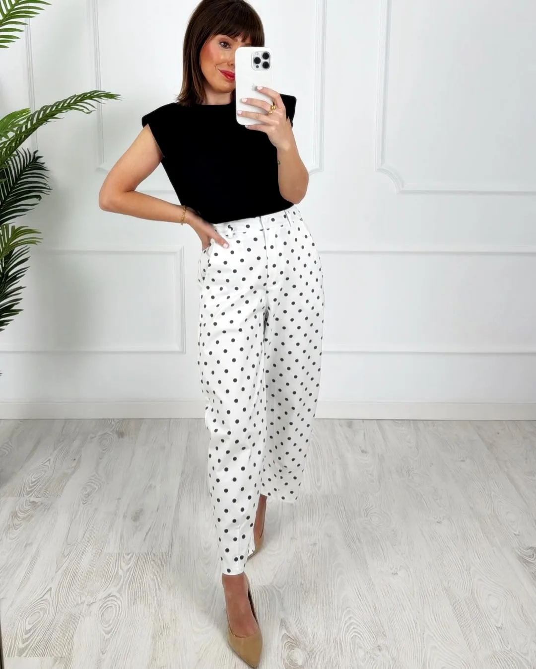 Pantalón lunares blanco - Imagen 2